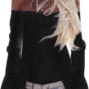 boho black off the shoulder top